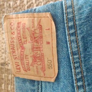 Vintage 90's New Levi 550 Relaxed Fit Big Man Stone Wash Blue Jeans 48x30